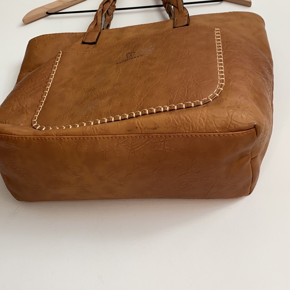 *BROWN* Weimeibaige Vegan Leather Tote Bag, Large - Picture 15 of 16